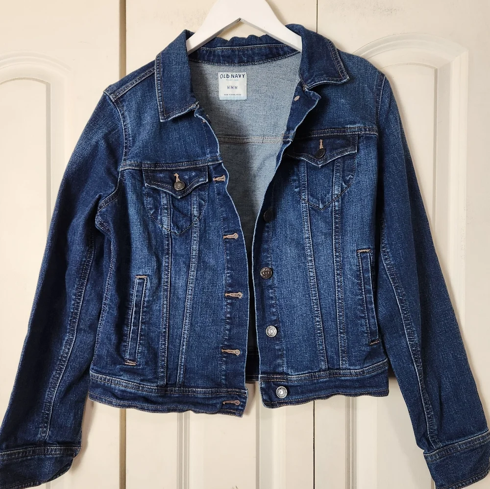 Old Navy Classic Denim Trucker Western Boho Jacket Size Medium